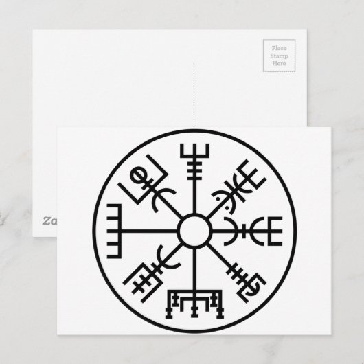 vegvisir Norse van het Symbool van Viking Schild Briefkaart (Voorkant / Achterkant)