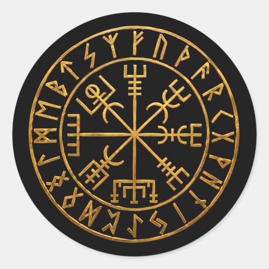 Vegvisir Ronde Sticker (Voorkant)