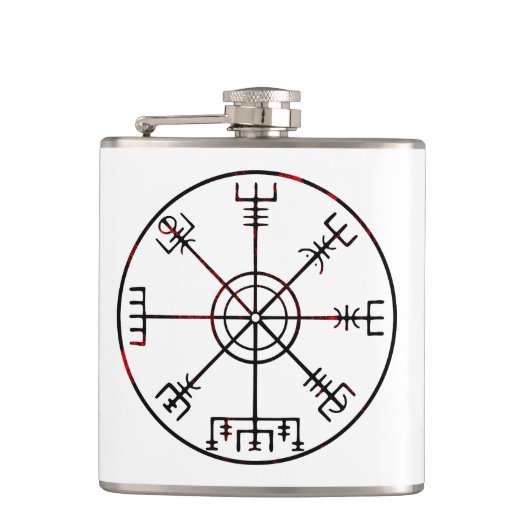 Vegvisir runisch kompas heupfles (Voorkant)
