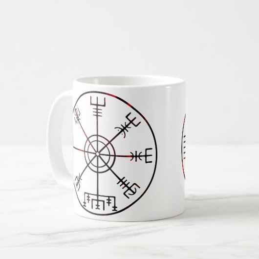 Vegvisir runisch kompas koffiemok (Voorkant links)