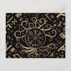 Vegvisir Tree of life Yggdrasil and Runes Briefkaart