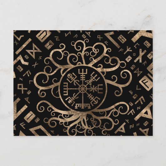 Vegvisir Tree of life Yggdrasil and Runes Briefkaart (Voorkant)