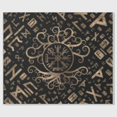 Vegvisir Tree of life Yggdrasil and Runes Cadeaupapier (Vlak)