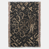 Vegvisir Tree of life Yggdrasil and Runes Deken (Voorkant Verticaal)