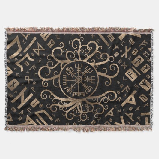 Vegvisir Tree of life Yggdrasil and Runes Deken (Voorkant)