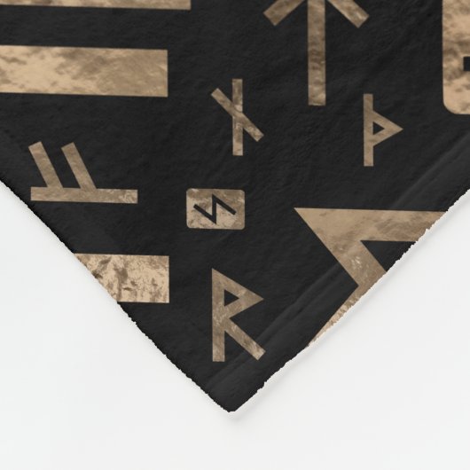 Vegvisir Tree of life Yggdrasil and Runes Fleece Deken (Hoek)