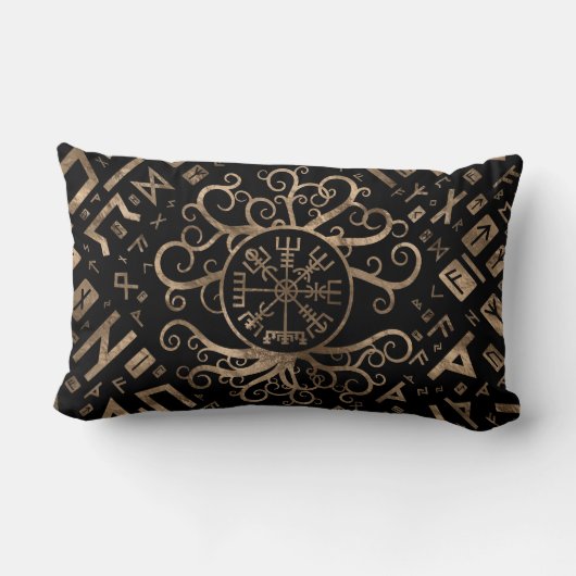 Vegvisir Tree of life Yggdrasil and Runes Kussen (Achterkant)