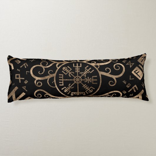 Vegvisir Tree of life Yggdrasil and Runes Lichaamskussen (Achterkant)