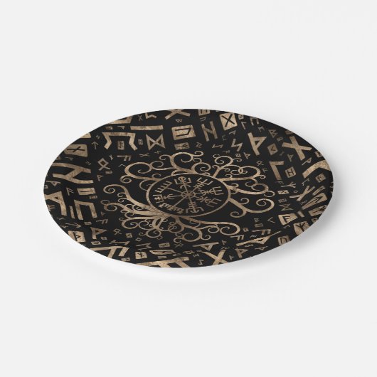 Vegvisir Tree of life Yggdrasil and Runes Papieren Bordje (Gekanteld)