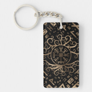 Vegvisir Tree of life Yggdrasil and Runes Sleutelhanger