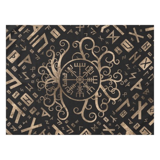 Vegvisir Tree of life Yggdrasil and Runes Tafelkleed (Voorkant (Horizontaal))