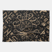 Vegvisir Tree of life Yggdrasil and Runes Theedoek (Horizontaal)