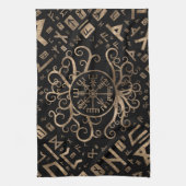 Vegvisir Tree of life Yggdrasil and Runes Theedoek (Verticaal)