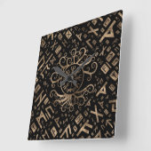 Vegvisir Tree of life Yggdrasil and Runes Vierkante Klok (Hoek)