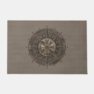 Vegvisir - Viking Compass - beige leder en goud Deurmat