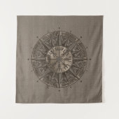 Vegvisir - Viking Compass - beige leder en goud Wandkleed (Voorkant (horizontaal))