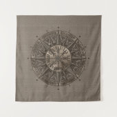 Vegvisir - Viking Compass - beige leder en goud Wandkleed (Voorkant)