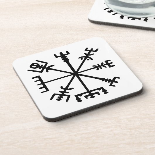 Vegvísir (Viking Compass) Bier Onderzetter (Linkerzijde)