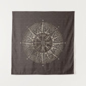 Vegvisir - Viking Compass - bruin leder en goud Wandkleed (Voorkant (horizontaal))