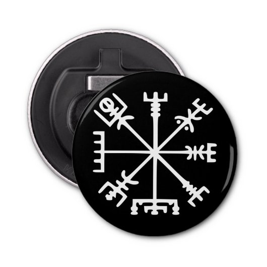 Vegvísir (Viking Compass) Button Flesopener (Voorkant)
