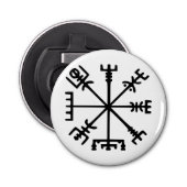 Vegvísir (Viking Compass) Button Flesopener (Voorkant)
