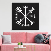 Vegvísir (Viking Compass) Canvas Afdruk (Insitu (Woonkamer))