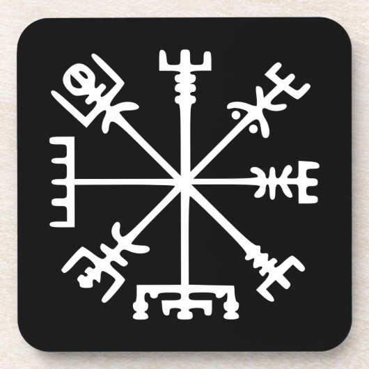 Vegvísir (Viking Compass) Drankjes Onderzetter (Voorkant)