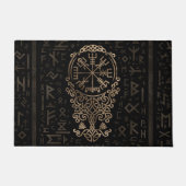 Vegvisir - Viking Compass op Futhark-patroon Deurmat (Voorkant)