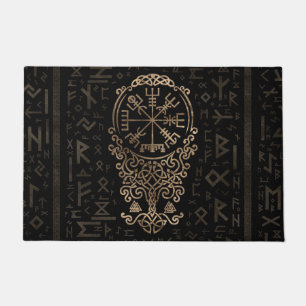 Vegvisir - Viking Compass op Futhark-patroon Deurmat