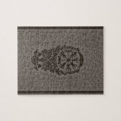 Vegvisir - Viking Compass op Futhark-patroon Legpuzzel (Horizontaal)