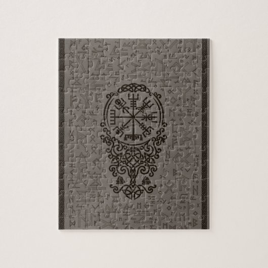 Vegvisir - Viking Compass op Futhark-patroon Legpuzzel (Verticaal)