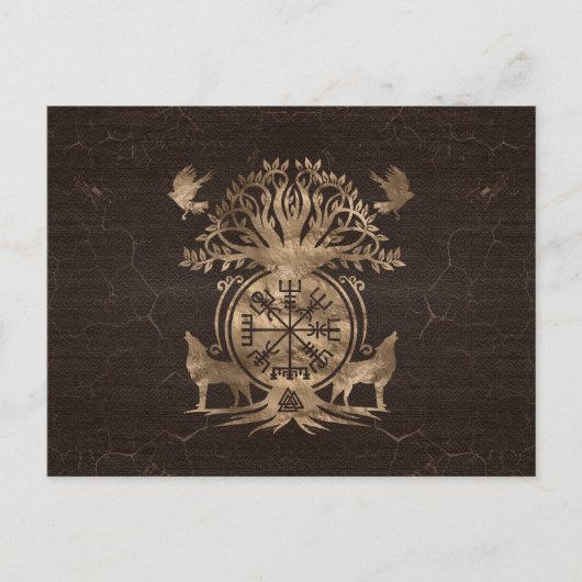 Vegvisir - Viking Compass Ornament Briefkaart (Voorkant)