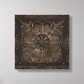 Vegvisir - Viking Compass Ornament Canvas Afdruk (Voorkant)