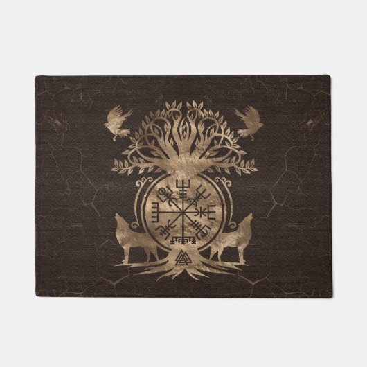 Vegvisir - Viking Compass Ornament Deurmat (Voorkant)