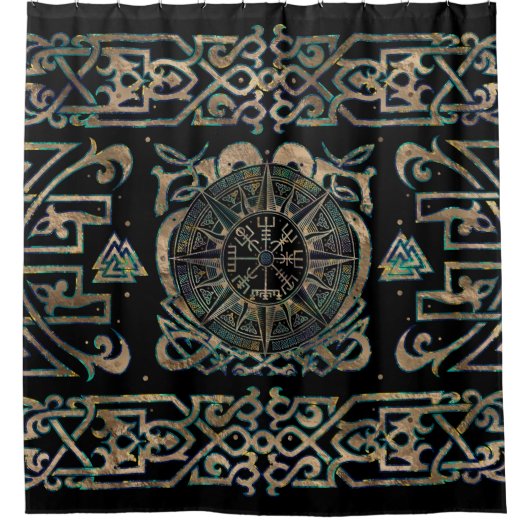 Vegvisir - Viking Compass Ornament Douchegordijn (Voorkant)