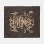 Vegvisir - Viking Compass Ornament Fleece Deken (Voorkant (Horizontaal))