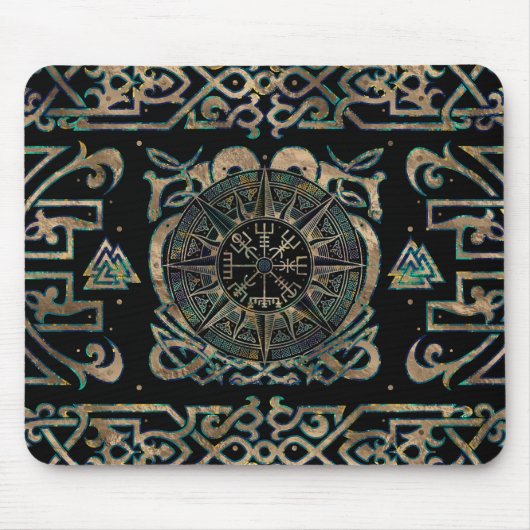 Vegvisir - Viking Compass Ornament Muismat (Voorkant)