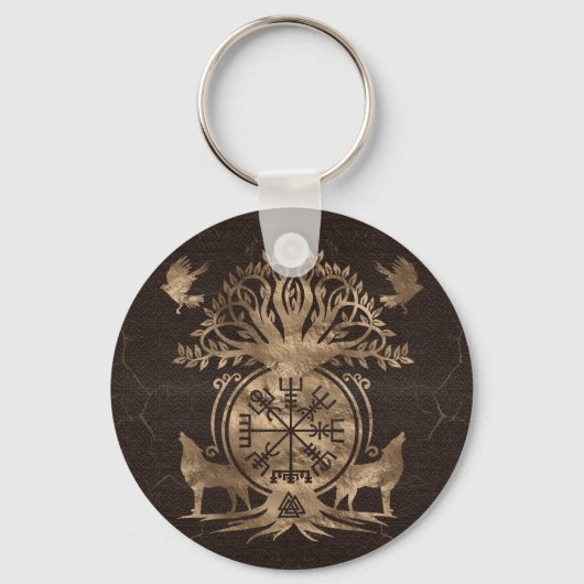 Vegvisir - Viking Compass Ornament Sleutelhanger (Voorkant)