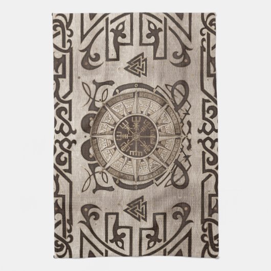 Vegvisir - Viking Compass Ornament Theedoek (Verticaal)