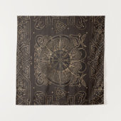 Vegvisir - Viking Compass Ornament Wandkleed (Voorkant (horizontaal))