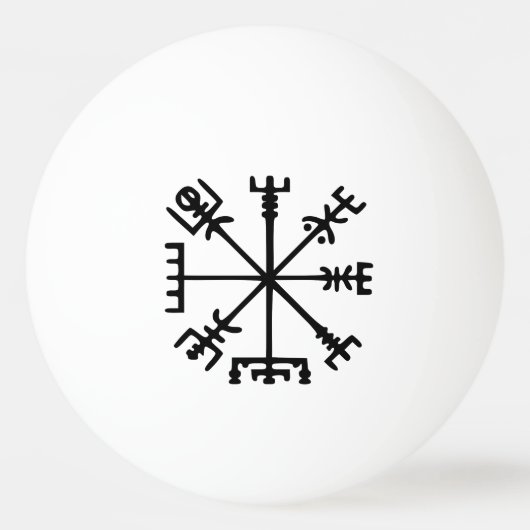 Vegvísir (Viking Compass) Pingpongbal (Achterkant)