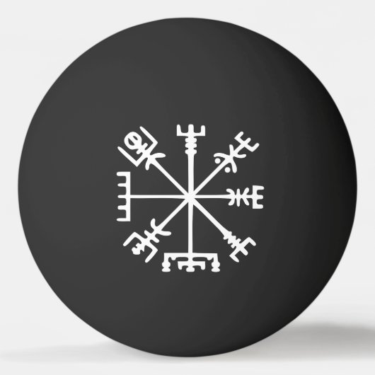 Vegvísir (Viking Compass) pingpongbal (Voorkant)