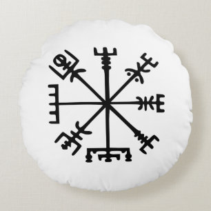 Vegvísir (Viking Compass) Rond Kussen