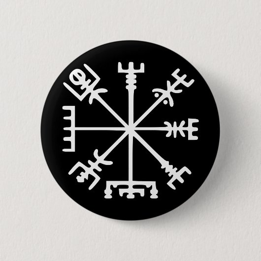Vegvísir (Viking Compass) Ronde Button 5,7 Cm (Voorkant)
