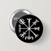 Vegvísir (Viking Compass) Ronde Button 5,7 Cm (Voorkant /achterkant)