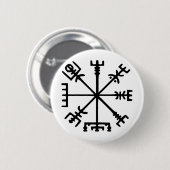 Vegvísir (Viking Compass) Ronde Button 5,7 Cm (Voorkant /achterkant)