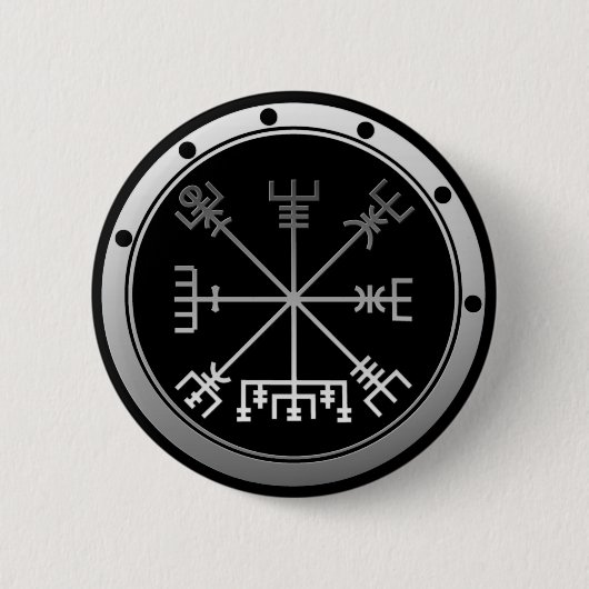 Vegvisir Viking Compass Ronde Button 5,7 Cm (Voorkant)