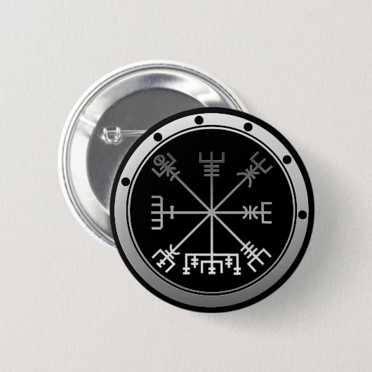 Vegvisir Viking Compass Ronde Button 5,7 Cm (Voorkant /achterkant)