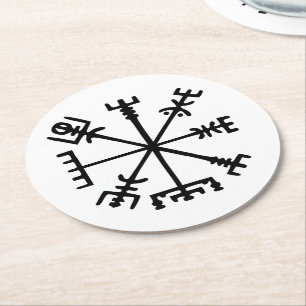 Vegvísir (Viking Compass) Ronde Kartonnen Onderzetter
