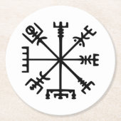 Vegvísir (Viking Compass) Ronde Kartonnen Onderzetter (Voorkant)